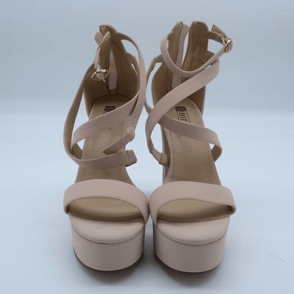 Idufu Blocked Platform Heels - 5 Inch Thick, 1.3 Inch Platform, Zipper Back Wome - Picture 4 of 7